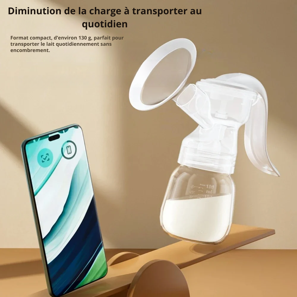 Tire-lait manuel sans BPA avec biberon 180 ml et tétine incluse - visuel 6