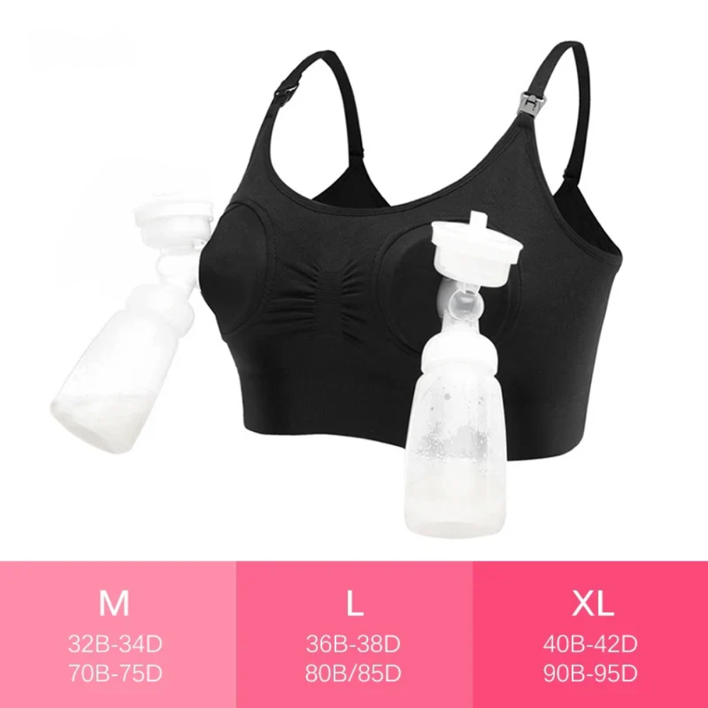 Soutien-Gorge de Maternité pour Tire-Lait - Noir / L