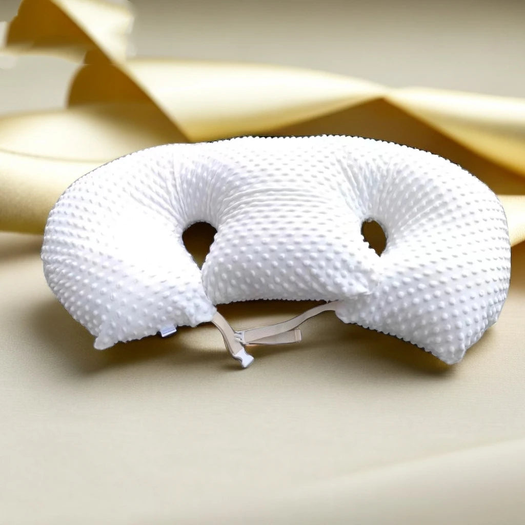 Oreiller d'Allaitement Bébé Doudou en Velours - Blanc