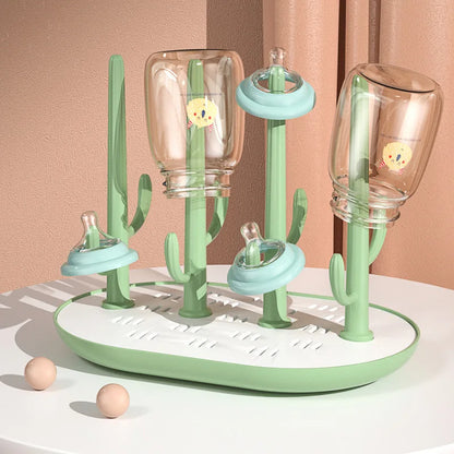 Égouttoir à biberons portable avec poignée amovible - Vert
