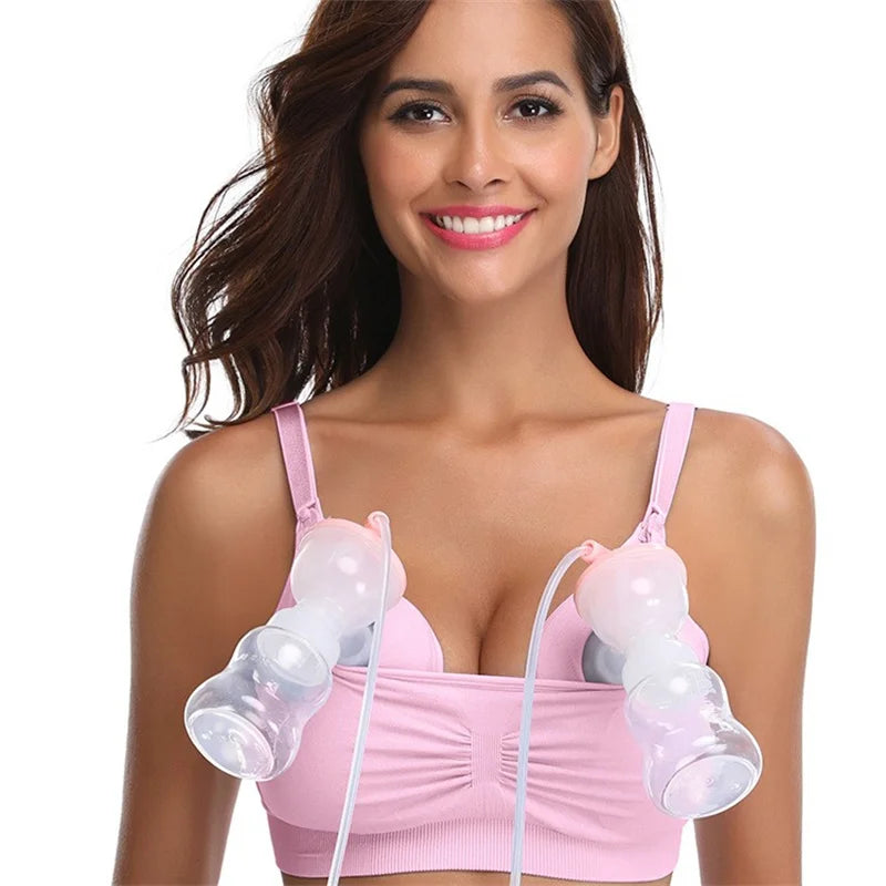 Soutien-Gorge d'Allaitement Pompage Mains Libres - Rose / L