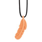 Collier d'allaitement pendentif plume en silicone – orange