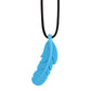 Collier d'allaitement pendentif plume en silicone – bleu