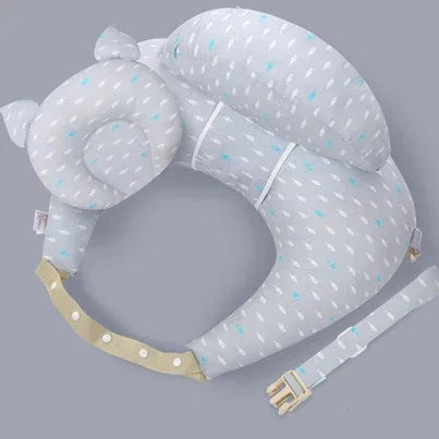 Oreiller d'Allaitement Multifonction, Sangle Bébé - Gris