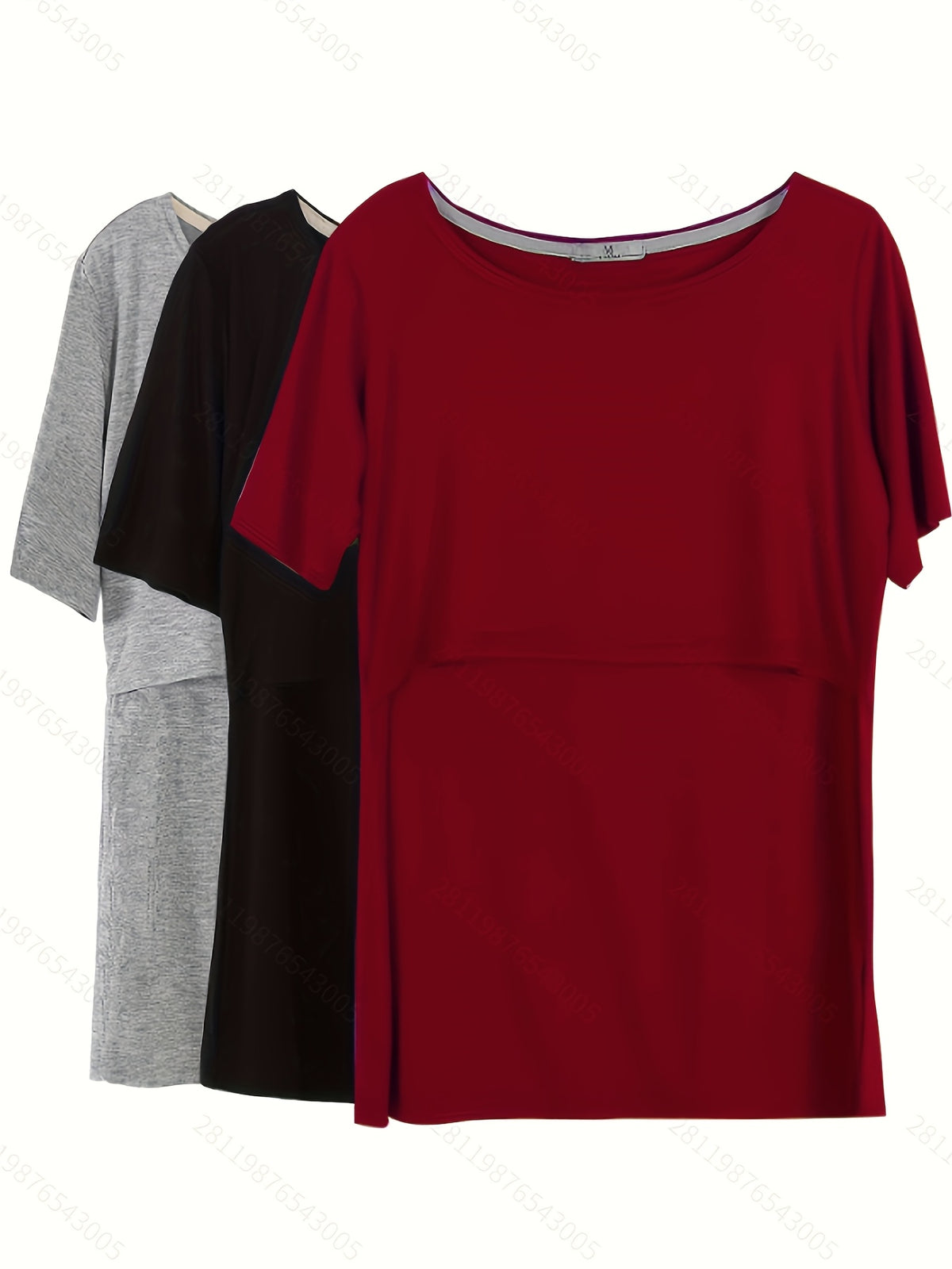 T-Shirt de Maternité Manches Courtes, 3 Pièces