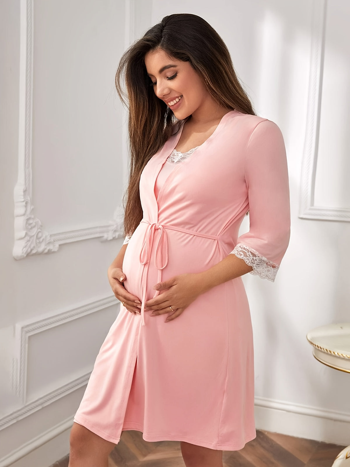 Pyjama de Maternité à Dentelle, Ensemble 2 Robes - visuel 5