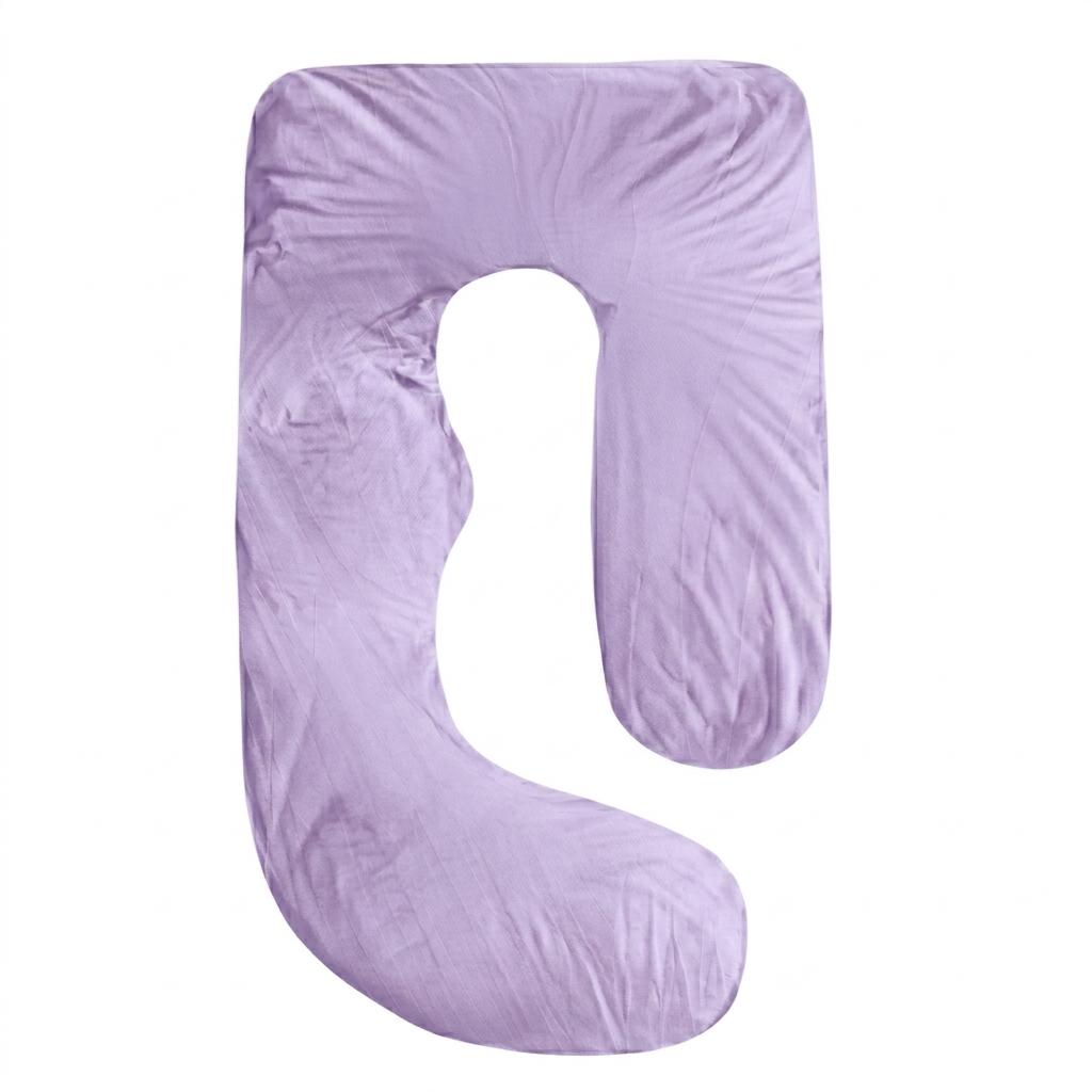 Taie d'Oreiller Grossesse Forme J, Rafraîchissante - Violet clair