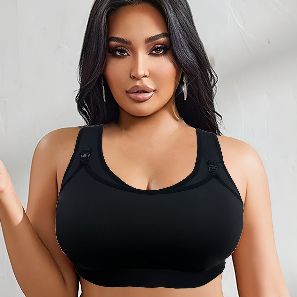 Soutien-Gorge d'Allaitement Fermeture Avant, Grande Taille - Noir / 1XL