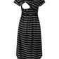 Robe de maternité et d'allaitement multifonctionnelle à rayures