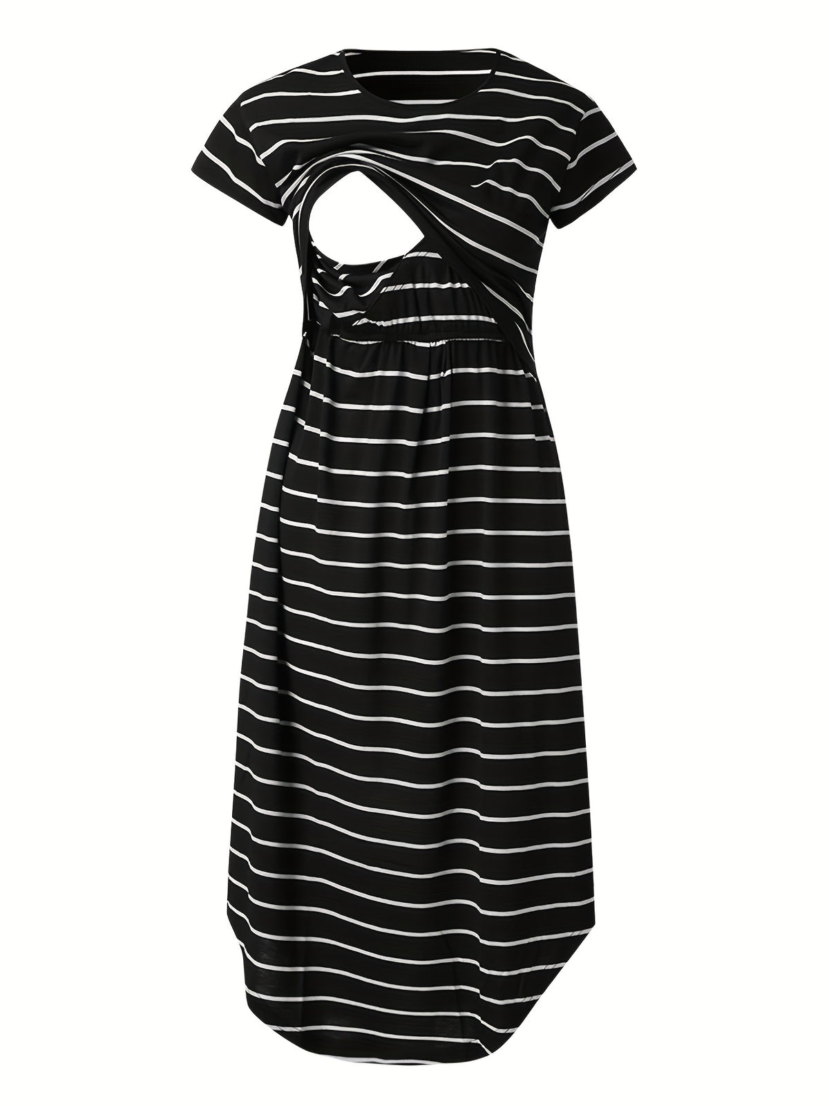 Robe de maternité et d'allaitement multifonctionnelle à rayures