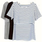 T-Shirt de Maternité Manches Courtes, 3 Pièces - Rayé-Noir-Gris / XL
