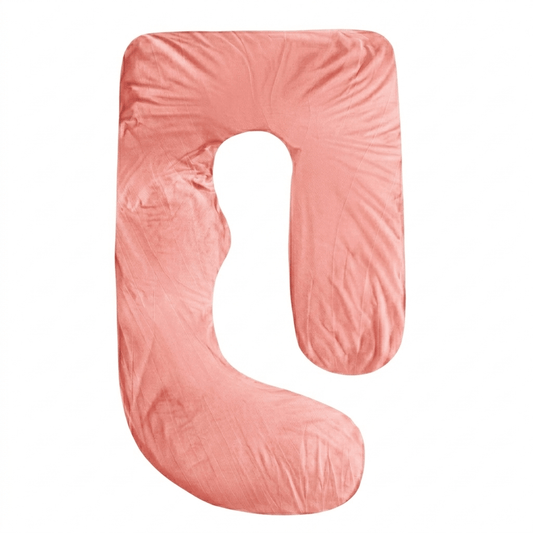 Taie d'Oreiller Grossesse Forme J, Rafraîchissante - Rose