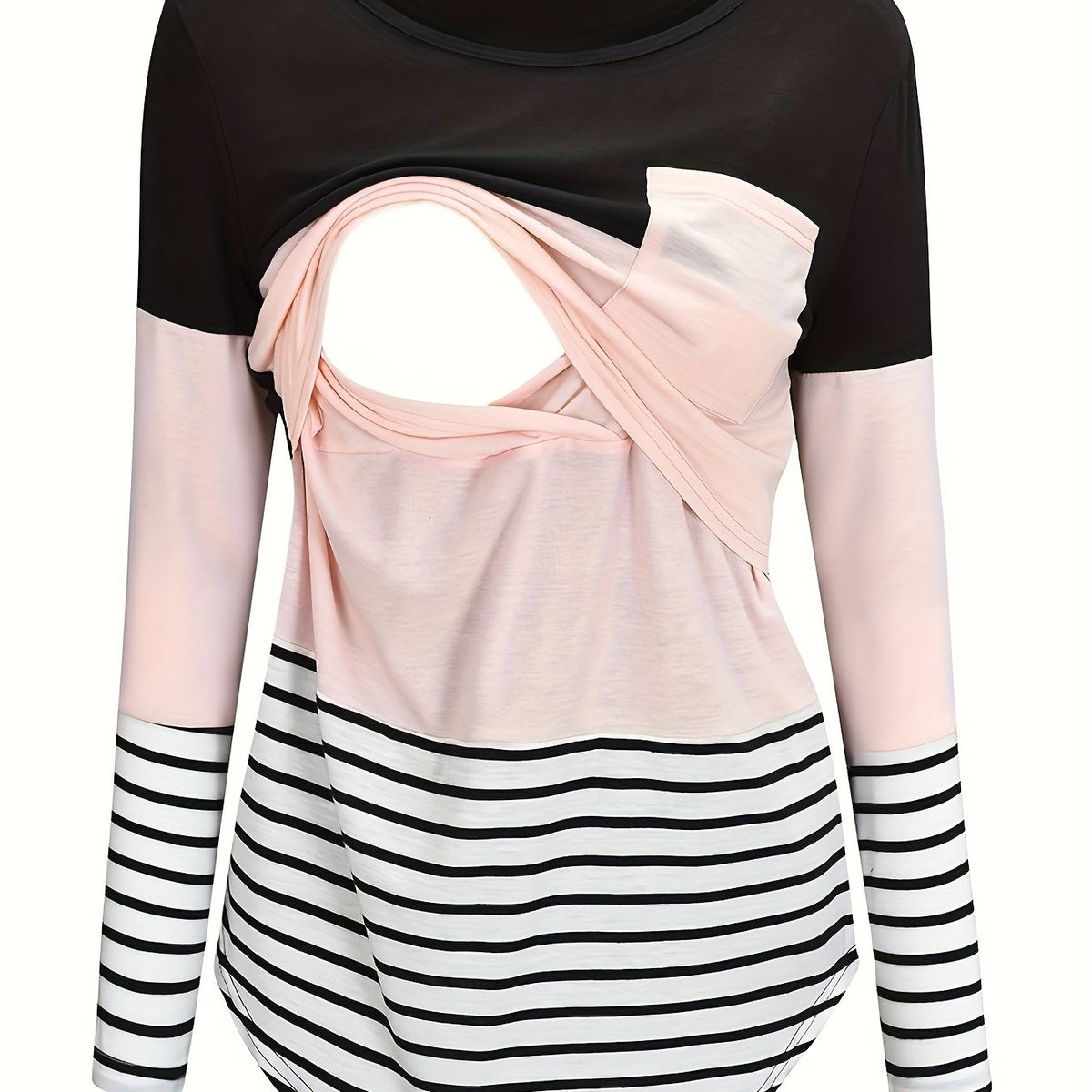 T-Shirt Manches Longues Grossesse, Style Bohème - Rose / S