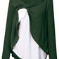 Tenue de Grossesse Automne, Haut d'Allaitement Deux Pièces - Vert foncé / XL