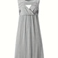 Robe d'Allaitement Élégante à Rayures, Sans Manches - Gris / S