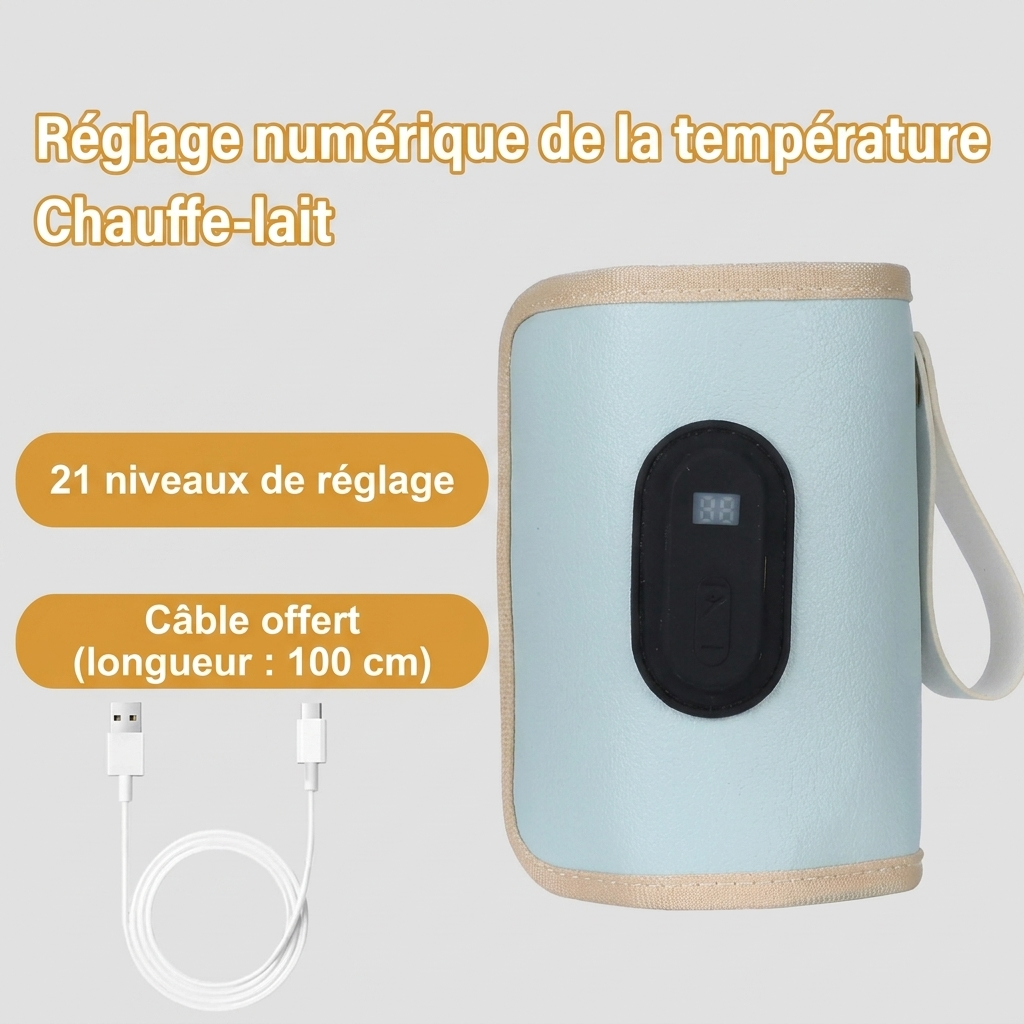 Réglage numérique de la température - chauffe-lait bleu