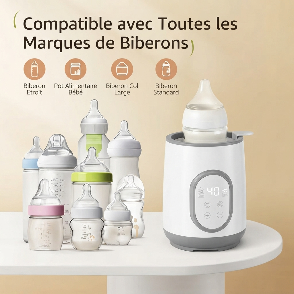 Chauffe-biberon compatible avec toutes les marques de biberons (FR)