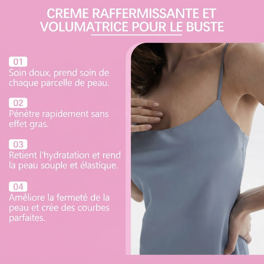 OceAura Creme Raffermissante et Volumatrice pour le Buste - 4 etapes d'utilisation FR