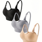 Lot de 3 soutiens-gorge d'allaitement noir, gris et beige