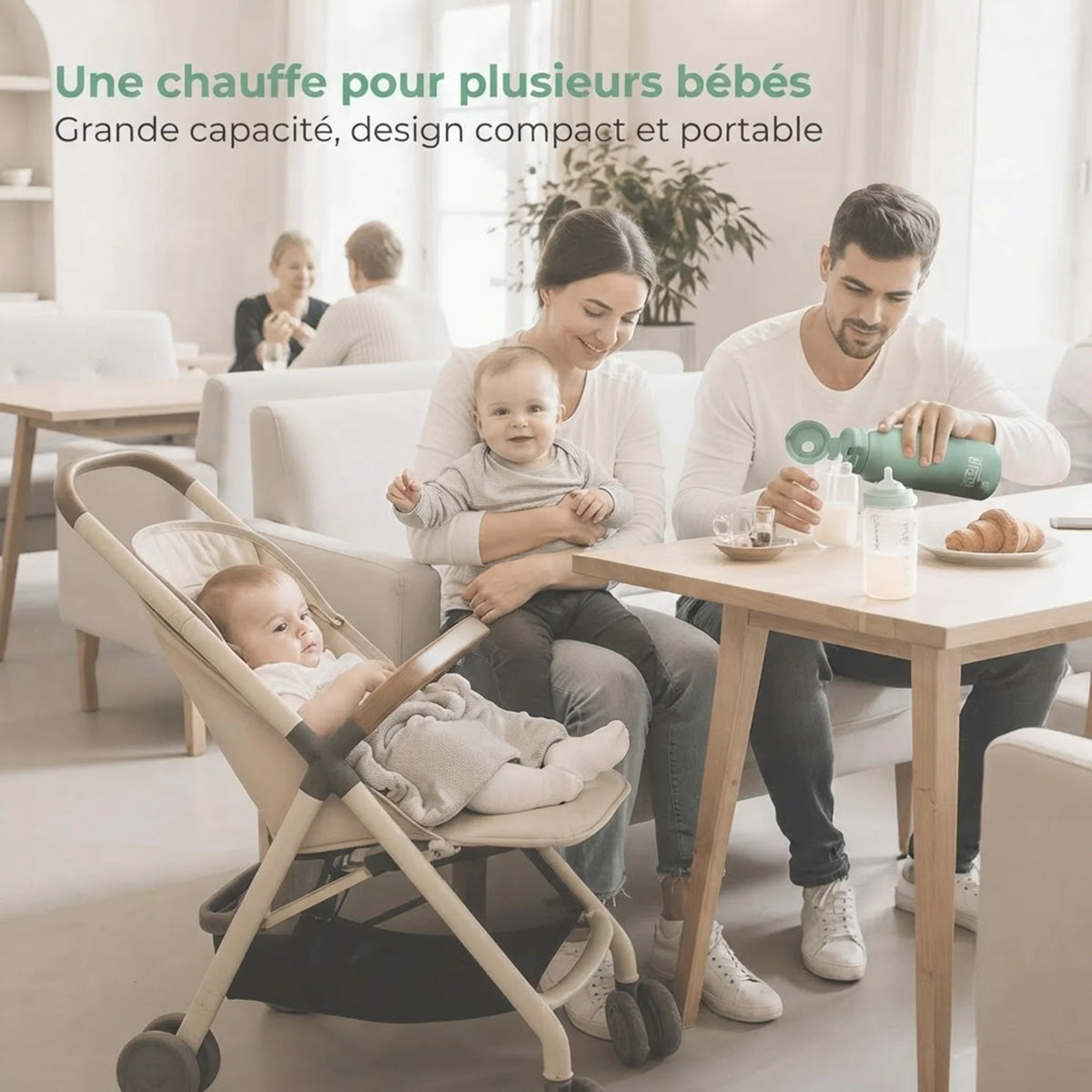 Une chauffe pour plusieurs bébés - grande capacité, design compact et portable