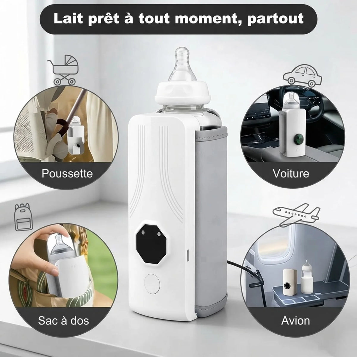 Lait prêt à tout moment, partout - poussette, voiture, sac à dos, avion